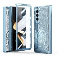 thumbnail image 1 of SaniMore Case for Samsung Galaxy Z Fold4 7.6" 2022 with Screen Protector Hinge Protection Plting Frame Anti-greasy Anti-scratch Sockproof Drop-proof Folding Shel for Galaxy Z Fold4, Blue, 1 of 7
