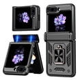 thumbnail image 1 of SaniMore Case for Samsung Galazy Z Flip 5 (2023), Screen Protector & Hinge Protection 360° Rotating Bracket Magnetic Car Mount Heavy Duty Military Drop Armor Shockproof Cover, Black, 1 of 9