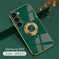 thumbnail image 1 of SaniMore Case for Samsung S23, Shockproof TPU Backplane + Eletric Plating Border 360 Degree Rotating Ring/Holder Stand Feature Magnetic Car Mount Anti-drop Heavy Duty ProtectIve Case, Darkgreen, 1 of 9
