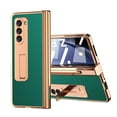 thumbnail image 1 of SaniMore Case for Samusng Galaxy Z Fold 5 6.7" 2023, Leather Skin Platng Frame Hinge Protection Screen Ptotector Hidden Kickstand Pen Slot All-inclusive Heavy Duty Protective Case for Z Fold 5, Green, 1 of 8