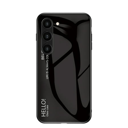 SaniMore Case for Samsung Galaxy S24, Rugged PC Back Shock Absorbing Ultra-Thin Gradient Glass Anti-Fall Protective Shell for Galaxy S24, Black