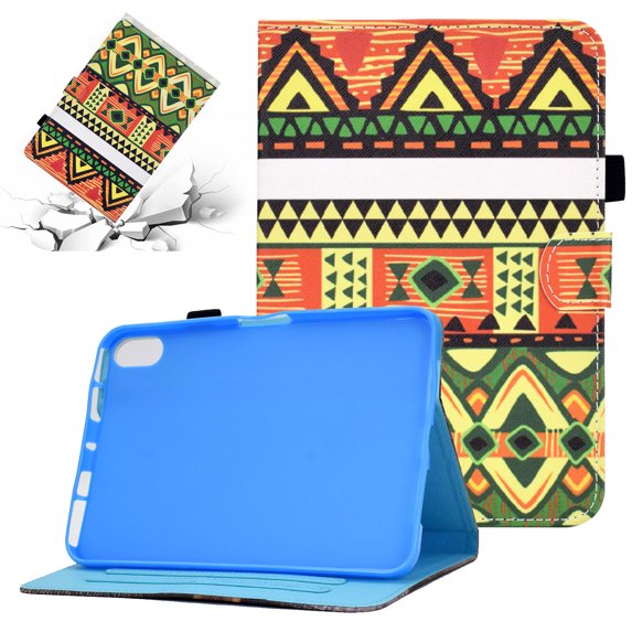 SaniMore Case for iPad 10th Generation 10.9" 2022, Auto Wake/Sleep Pen/Card Holder Stand Dual Angle PU Leather Case Soft TPU Back Color Painting Magnetic Protective Case for iPad 2022, Ethnic Style