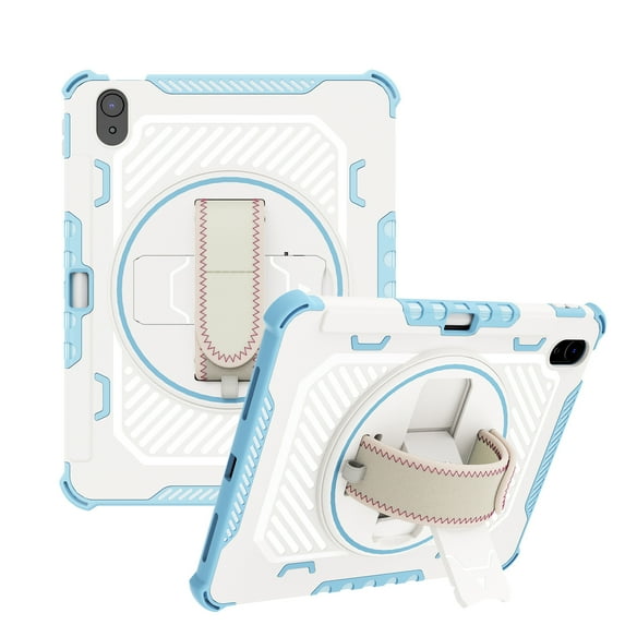 SaniMore Case for iPad 10th Generation 10.9" 2022, Hand Rope + Pen Holder + Hidden Kickstand Lens All-inclusive Anti-drop Shockproof Heavy Duty Protective Case for iPad 10th Gen 2022, Skyblue