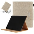 thumbnail image 1 of SaniMore Case for iPad 10th Generation 10.9" 2022, PU Leather Glitter Case Auto Wake/Sleep Card/Pen Holder Stand Dual Angle Anti-slip Strip TPU Backplane Magnetic Shockproof Wallet Case, Gold, 1 of 7