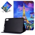 thumbnail image 1 of SaniMore Case for iPad 10th Generation 10.9" 2022,  PU Leather Tablet Color Luxury Painting Auto Wake/Sleep Card Holder Anti-slip Strip Kickatnd Shockproof TPU Backplane Wallet Case, Paris Tower, 1 of 10