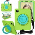 thumbnail image 1 of SaniMore Case for iPad Air 4th/5th, iPad Pro 11(2022/2020/2021/2018), Kid-friendly EVA Shockproof Case with Shoulder Strap Screen Protector Handle Stand Dual-layer Full Protective Case, Grassgreen, 1 of 12