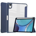 thumbnail image 1 of SaniMore Case for iPad Mini 6 8.3", Auto Sleep/Wake Shock Resistant [Built-in Pencil Holder] Flip Stand [Dual Angle] Transparent Slim Lightweight Anti-fall Tablet Shell, Deep Blue, 1 of 8