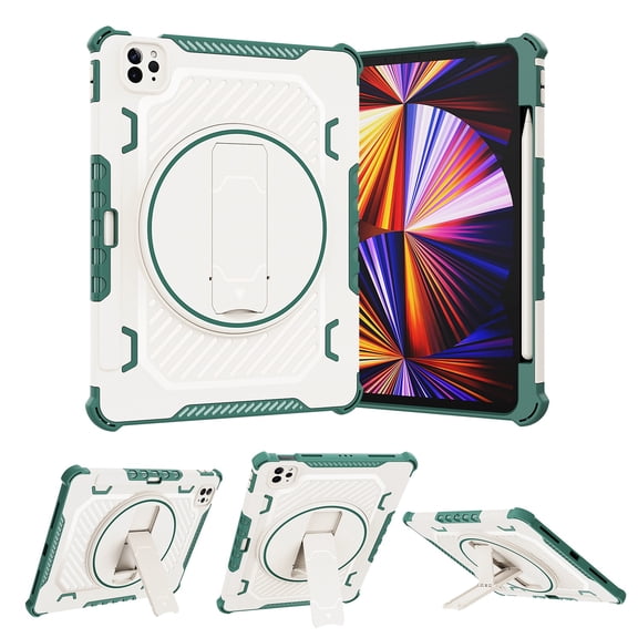 SaniMore Case for for iPad Pro 11 2022/2021/2020/2018, iPad Air 5th/4th Generation/ipad 10.9" 2020, Pen Holder + Hidden Kickstand Lens All-inclusive Anti-drop SHeavy Duty Protective Case, Green