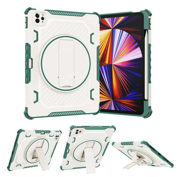 SaniMore Case for for iPad Pro 11 2022/2021/2020/2018, iPad Air 5th/4th Generation/ipad 10.9" 2020, Pen Holder + Hidden Kickstand Lens All-inclusive Anti-drop SHeavy Duty Protective Case, Green