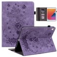 thumbnail image 1 of SaniMore Case for iPad Pro 11 2024, Auto Sleep/Wake Anti-slip Grooves Kickstand [Pencil Holder Card Slots] Embossed Rose PU Leather Shockproof Wallet Shell, Purple, 1 of 8