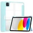 thumbnail image 1 of SaniMore Case for iPad Pro 12.9 2018/2020/2021/2022, Auto Sleep/Wake Shock Resistant [Built-in Pencil Holder] Flip Stand [Dual Angle] Transparent Slim Lightweight Anti-fall Tablet Shell, Light Blue, 1 of 8