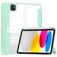 thumbnail image 1 of SaniMore Case for iPad Pro 12.9 2018/2020/2021/2022, Auto Sleep/Wake Shock Resistant [Built-in Pencil Holder] Flip Stand [Dual Angle] Transparent Slim Lightweight Anti-fall Tablet Shell, Mint, 1 of 8