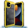thumbnail image 1 of SaniMore Case for iPhone 11, Heavy Duty Protection IP68 Waterproof [Screen Protector] Shockproof Support Wireless Charging Hybidrd Silicone Metal Armor Miliary-Grade Drop-resistant Shell, Yellow, 1 of 7
