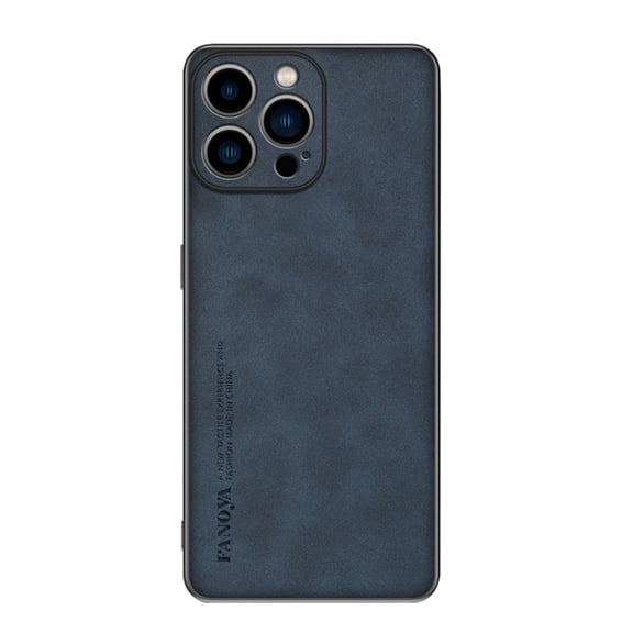 SaniMore Case for iPhone 11 Pro Max (2019), Luxury PU Leather Lens Protection Metal Hidden Bracket Slim Lightweight Shockproof Anti-fall Bumper Drop Resistant Shell for iPhone 11 Pro Max - Navyblue