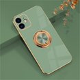 thumbnail image 1 of SaniMore Case for iPhone 12 6.1" 2020, Shockproof TPU Backplane + Eletric Plating Border 360 Degree Rotating Ring/Holder Stand Feature Magnetic Car Mount Anti-drop Heavy Duty ProtectIve Case,Darkgreen, 1 of 12