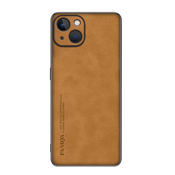 SaniMore Case for iPhone 13 (2021), Luxury PU Leather Lens Protection Metal Hidden Bracket Slim Lightweight Shockproof Anti-fall Bumper Drop Resistant Shell for iPhone 13 - Brown