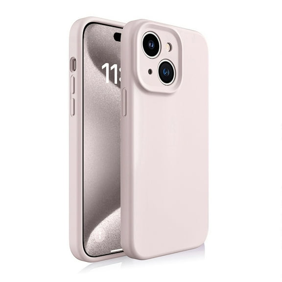 SaniMore Case for iPhone 13, Enhanced Camera Protection - Soft Liquid Silky Silicone Cover - Slim Fit Protective Phone Cover  Anti-Scratch Microfiber Lining Inside, Pink