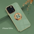 thumbnail image 1 of SaniMore Case for iPhone 13 Pro 6.1" 2021, Shockproof TPU Backplane + Eletric Plating Border 360 Degree Rotating Ring/Holder Stand Magnetic Car Mount Anti-drop Heavy Duty ProtectIve Case, Fruitgreen, 1 of 11