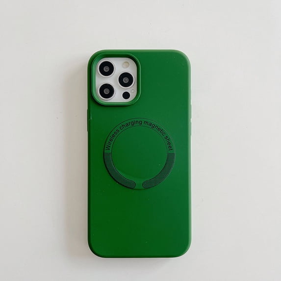 SaniMore Case for iPhone 13 Pro Max 6.7" 2021, Shockproof Soft Elastic TPU Backplane Magnetic Shell Wireless Charging Slim Lightweight Protective Cover for iPhone 13 Pro Max, Darkgreen