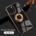 thumbnail image 1 of SaniMore Case for iPhone 13 Pro Max 6.7" 2021, Shockproof TPU Backplane + Eletric Plating Border 360 Degree Rotating Ring Stand Magnetic Car Mount Anti-drop Heavy Duty ProtectIve Case, Black, 1 of 10