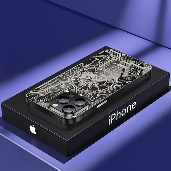 SaniMore Case for iPhone 13 Pro Max (6.7" 2021), Stainless Steels Backplane Anti-fingerprint [Stylish Design] Slim Lightweight Heavy Duty Protective Shell Shockproof Anti-fall, #2 Black