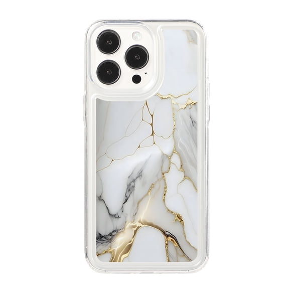 SaniMore Case for iPhone 13 Pro Max, Shockproof Ant-fall TPU Backplane Marble Stylish Pattern for Girls Women No-Yellowing Slim Lightweight for iPhone 13 Pro Max, White