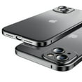 thumbnail image 1 of SaniMore Case for iPhone 14 (6.1" 2022), Aluminum Alloy PC Clear Frosted Shell [Lens Protective Ring] Shockproof Anti-fall Anti-fingerprint Rugged Skin-feel Shell for iPhone 14, Black, 1 of 9