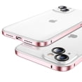 thumbnail image 1 of SaniMore Case for iPhone 14 (6.1" 2022), Aluminum Alloy PC Clear Frosted Shell [Lens Protective Ring] Shockproof Anti-fall Anti-fingerprint Rugged Skin-feel Shell for iPhone 14, Pink, 1 of 9