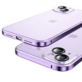 thumbnail image 1 of SaniMore Case for iPhone 14 (6.1" 2022), Aluminum Alloy PC Clear Frosted Shell [Lens Protective Ring] Shockproof Anti-fall Anti-fingerprint Rugged Skin-feel Shell for iPhone 14, Purple, 1 of 9