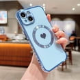 thumbnail image 1 of SaniMore Case for iPhone 14 6.1" 2022, Cute Luxury Soft Plating Bumper Shockproof TPU Thin Lightweight Magnetic Shell Wireless Charging Girly Anti-drop Shell for iPhone 14 6.1" 2022, Blue, 1 of 1