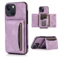 thumbnail image 1 of SaniMore Case for iPhone 14 6.1" 2022, [Flip Wallet with Card Slots] [Kickstand] [Shockproof & Anti-fall] Wear-resistant Retro PU Leather Rugged Cover For iPhone 14 6.1" 2022, Purple, 1 of 7
