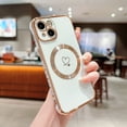 thumbnail image 1 of SaniMore Case for iPhone 14 6.1" 2022, Plaitng Bumper with Stylish Cute Love Heart Ultra-slim Lightweight Magnetic Shell [Wireless Charging] Lens All-inclusive Full Protective Cover, White, 1 of 1