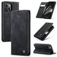 thumbnail image 1 of SaniMore Case for iPhone 14 6.1" 2022, Premium PU Leather Magnetic Cover Card Slots Cash Pocket Flip Kickstand Shockproof TPU Shell Full Protective Business Retro Case for iPhone 14, Black, 1 of 11