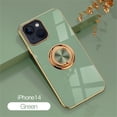 thumbnail image 1 of SaniMore Case for iPhone 14 6.1" 2022, Shockproof TPU Bsackplane + Eletric Plating Border 360 Degree Rotating Ring/Holder Stand Feature Magnetic Car Mount Anti-drop Heavy Duty Protectve CaseFruitgreen, 1 of 10