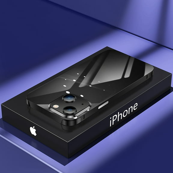 SaniMore Case for iPhone 14 (6.1" 2022), Stainless Steels Backplane Anti-fingerprint [Stylish Design] Ultra-slim Lightweight Heavy Duty Protective Shell Shockproof Anti-fall, #1 Black