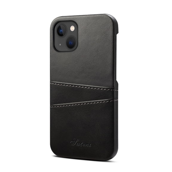 SaniMore Case for iPhone 14 Plus 6.6" 2022, Card Slots [Up to 2] Wear-resistant PU Leather Skin Shockproof PC Backplane Anti-fall Slim Lightweight Shell for iPhone 14 Plus, Black