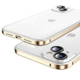 thumbnail image 1 of SaniMore Case for iPhone 14 Plus (6.7" 2022), Aluminum Alloy PC Clear Frosted Shell [Lens Protective Ring] Shockproof Anti-fall Anti-fingerprint Rugged Skin-feel Shell for iPhone 14 Plus, Gold, 1 of 9