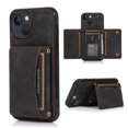 thumbnail image 1 of SaniMore Case for iPhone 14 Plus 6.7" 2022, [Flip Wallet with Card Slots] [Kickstand] [Shockproof & Anti-fall] Wear-resistant Retro PU Leather Rugged Cover For iPhone 14 Plus 6.7" 2022, Black, 1 of 7