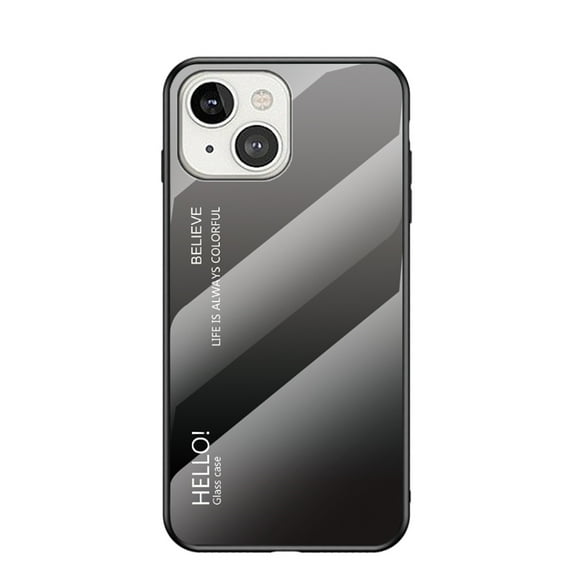 SaniMore Case for iPhone 14 Plus 6.7" 2022, Rugged PC Back & TPU Bumpers 3-Layer Shock Absorbing Ultra-Thin Gradient Glass Anti-Fall Shock Absorption Shell for iPhone 14 Plus, Gray