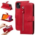 thumbnail image 1 of SaniMore Case for iPhone 14 Plus 6.7" 2022, Zipper Wallet Pocket Caed Slots Retro PU Leather Shockproof Drop-proof Flip Kickstand All-around Protective Shell For iPhone 14 Plus, Red, 1 of 11