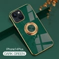 thumbnail image 1 of SaniMore Case for iPhone 14 Plus 6.7", Shockproof TPU Backplane + Eletric Plating Border 360 Degree Rotating Ring/Holder Stand Feature Magnetic Car Mount Anti-drop Heavy Duty Protective Case,Darkgreen, 1 of 9