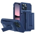 thumbnail image 1 of SaniMore Case for iPhone 14 Pro (6.1" 2022), [Back Card Slot + Incvisible Kickstand] Upgraded Heavy Duty Protective Hybird Rugged Military Grade Anti-drop Shockproof Shell For iPhone 14 Pro ,Blue, 1 of 7