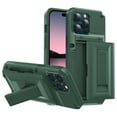 thumbnail image 1 of SaniMore Case for iPhone 14 Pro (6.1" 2022), [Back Card Slot + Incvisible Kickstand] Upgraded Heavy Duty Protective Hybird Rugged Military Grade Anti-drop Shockproof Shell For iPhone 14 Pro, Green, 1 of 7
