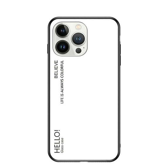 SaniMore Case for iPhone 14 Pro 6.1" 2022, Rugged PC Back & TPU Bumpers 3-Layer Shock Absorbing Ultra-Thin Gradient Glass Anti-Fall Shock Absorption Shell for iPhone 14 Pro, White
