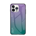 thumbnail image 1 of SaniMore Case for iPhone 14 Pro 6.1" 2022, Rugged PC Back & TPU Bumpers 3-Layer Shock Absorbing Ultra-Thin Gradient Glass Anti-Fall Shock Absorption Shell for iPhone 14 Pro, Purple, 1 of 8
