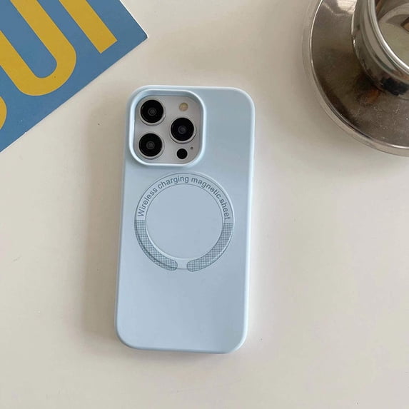 SaniMore Case for iPhone 14 Pro 6.1" 2022, Shockproof Soft Elastic TPU Backplane Magnetic Shell Wireless Charging Slim Lightweight Protective Cover for iPhone 14 Pro 6.1" 2022, Lightblue
