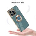 thumbnail image 1 of SaniMore Case for iPhone 14 Pro 6.1", Shockproof TPU Backplane + Eletric Plating Border 360 Degree Rotating Ring/Holder Stand Feature Magnetic Car Mount Anti-drop Heavy Duty Protective Case,Gray, 1 of 9