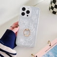 thumbnail image 1 of SaniMore Case for iPhone 14 Pro, Fashion Flower Backplane Transparent Anti-yellow for Girls Women Rotating Bracket Ring Slim Fit Lightweight Shockproof Anti-fall Shell, D-White Flower, 1 of 9
