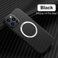 thumbnail image 1 of SaniMore Case for iPhone 14 Pro Max 6.7" 2022, Carbon Fibre Texture Anti-drop Anti-fingerprint Lens All-inclusive Heavy Duty Protective Slim Light Wireless Charging Magnetic Case, Black, 1 of 7