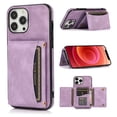 thumbnail image 1 of SaniMore Case for iPhone 14 Pro Max 6.7" 2022, [Flip Wallet with Card Slots] [Kickstand] [Shockproof & Anti-fall] Wear-resistant Tetro PU Leather Rugged Cover For iPhone 14 Pro Max 6.7" 2022, Purple, 1 of 7
